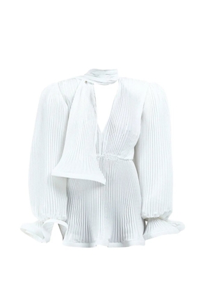 Rowen Rose pleated puffy mini dress - White