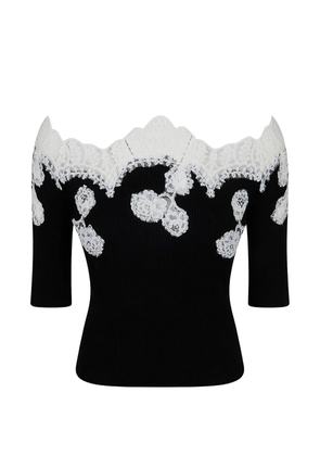 Ermanno Scervino lace off-shoulder sweater - Black