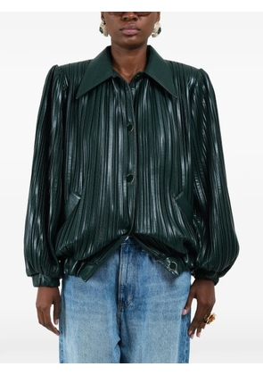 Rowen Rose pleated short bomber jacket - Green