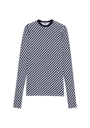 MSGM striped long sleeved top - Blue