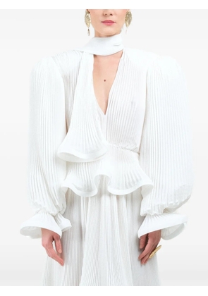 Rowen Rose pleated puffy blouse - White