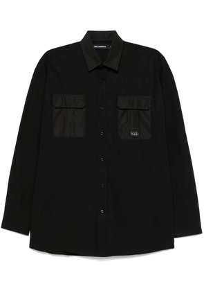 Karl Lagerfeld logo-plaque shirt - Black