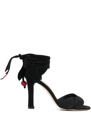 Manolo Blahnik Ossie 100mm open-toe suede sandals - Black