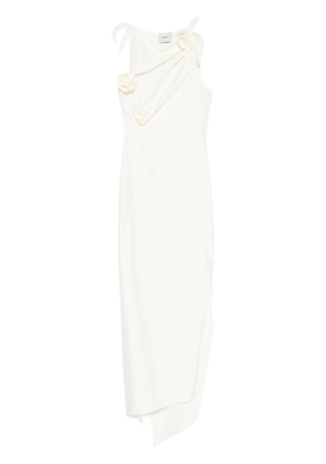 Coperni asymmetric flower maxi dress - White