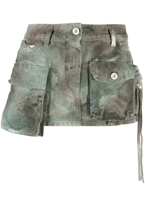 The Attico Fay camouflage-pattern cargo miniskirt - Green