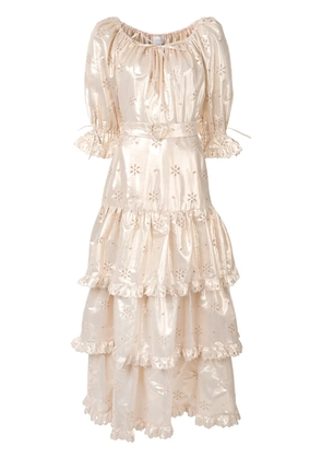 Alice McCall metallic flower embroidered gown - Gold