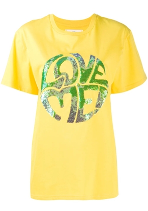 Alberta Ferretti sequinned print T-shirt - Yellow
