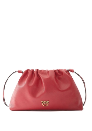 PINKO drawstring leather shoulder bag - Red