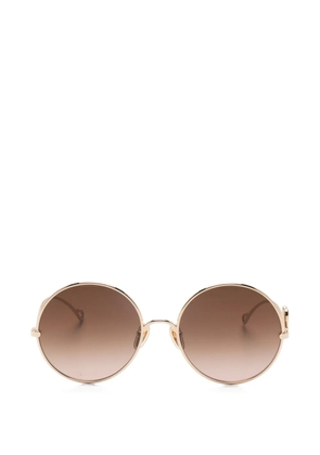 Chloé Eyewear CHLOE OVERSIZED CIRCLE BROWN GRAD LENS METAL SUNGLASSES - 001 GOLD GRADIENT BROWN
