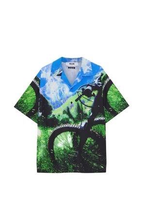 MSGM open-collar graphic shirt - Green