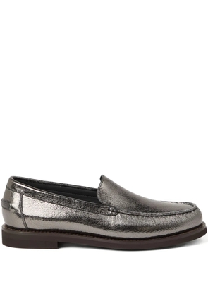 Brunello Cucinelli leather loafers - Silver