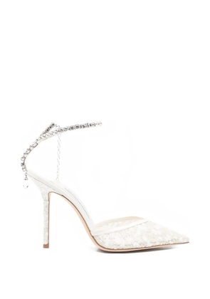 Jimmy Choo Saeda jewelled strap pumps - Neutrals