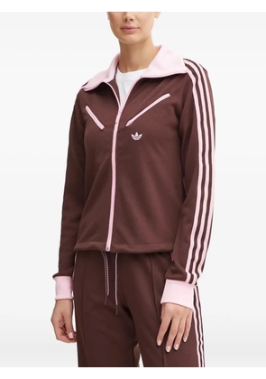 adidas three-stripe zip-up sweatshirt - Brown