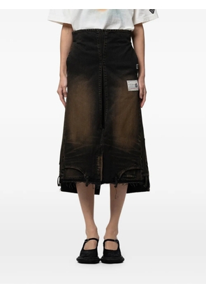 Maison MIHARA YASUHIRO reversed denim skirt - Grey