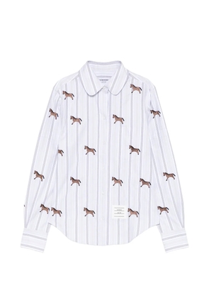 Thom Browne horse-embroidered shirt - Blue