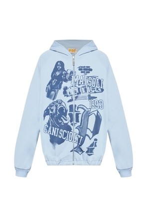 PDF graphic-print hoodie - Blue