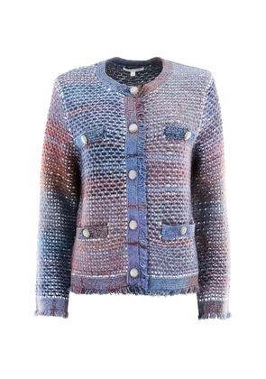 Veronica Beard Sariyah fringed buttoned jacket - Blue