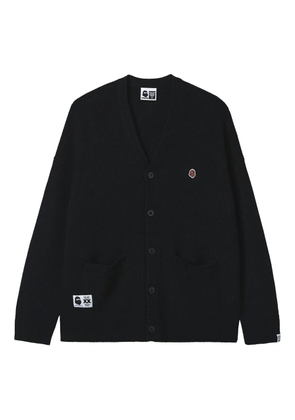 FINGERCROXX patch-pocket ribbed cardigan - Black
