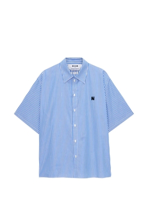 MSGM striped short-sleeve shirt - Blue
