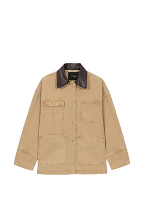 Maje patch-pocket denim jacket - Neutrals