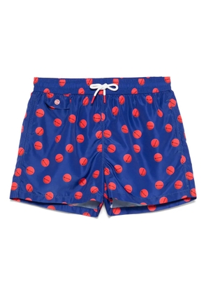 Kiton logo-print swim shorts - Blue
