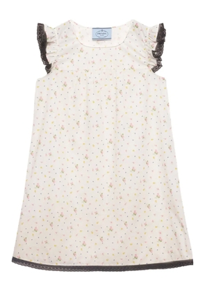 Prada floral-print mini dress - White