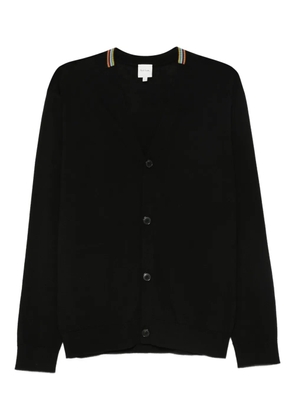 Paul Smith rainbow-striped merino wool cardigan - Black