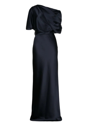 Amsale off-shoulder draped-detail gown - Blue