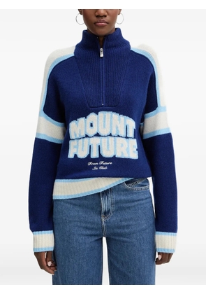 FROM FUTURE half-zip striped sweater - Blue