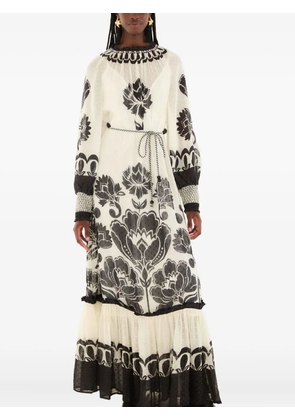 FARM Rio floral arabesque tie maxi dress - White