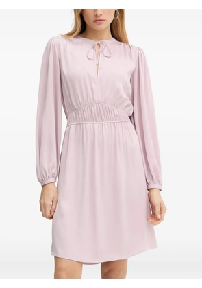 BOSS tie-neck smocked midi dress - Pink