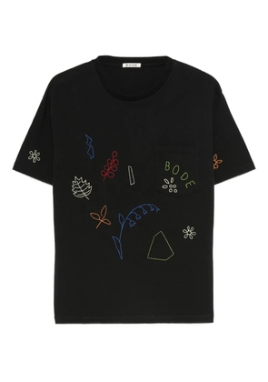 BODE embroidered pocket T-shirt - Black