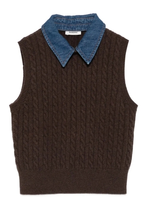 SANDRO cable-knit vest - Brown