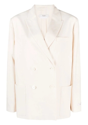 Prada double-breasted button blazer - Neutrals