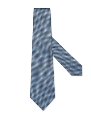 Zegna geometric-pattern silk tie - Blue