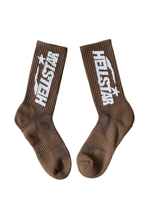 HELLSTAR logo socks - Brown