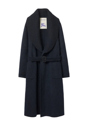 Burberry shawl-collar wool-blend coat - Blue