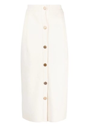 N.Peal organic cashmere buttoned skirt - White