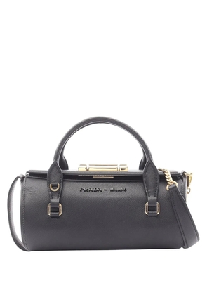 Prada Pre-Owned 2010-2026 Mini Saffiano Sybille Barrel Bag satchel - Black