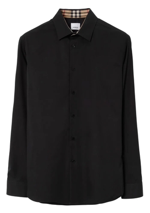 Burberry logo-embroidered long-sleeve shirt - Black
