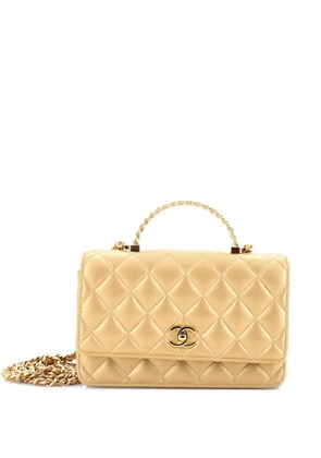 CHANEL Pre-Owned Resin Chain Wallet on Chain Quilted Lambskin satchel - Gold