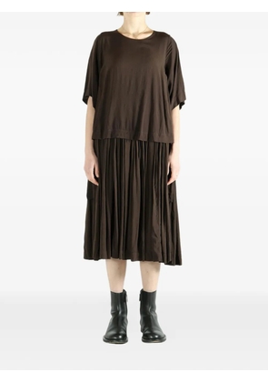 Casey Casey pleated midi dress - Brown