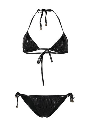 Balmain foiled triangle bikini - Black