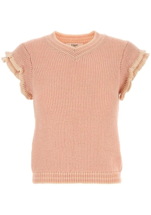 Chloé short-sleeve knitted T-shirt - Pink