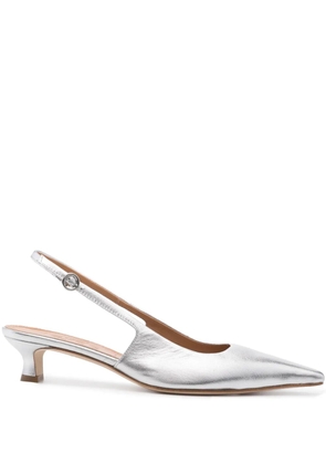 Aeyde Catrina 35mm metallic-leather pumps - Grey