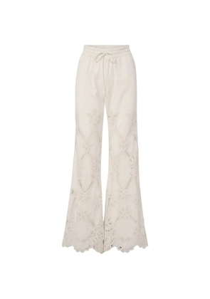 Veronica Beard Daisy eyelet trousers - Neutrals