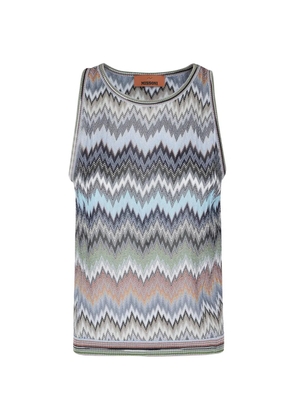 Missoni chevron round-neck top - Blue