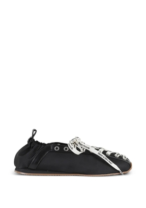 GANNI lace-up ballet flats - Black