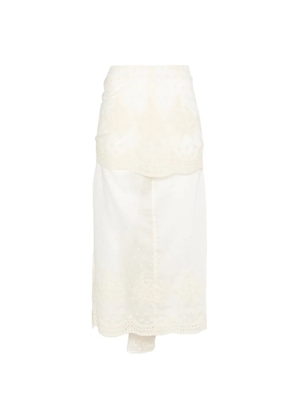 PNK embroidered maxi skirt - Neutrals