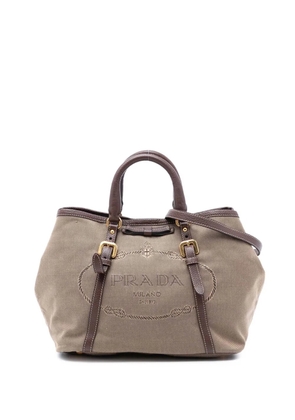 Prada Pre-Owned 2010-2025 Canvas Canapa Logo Bow satchel - Brown